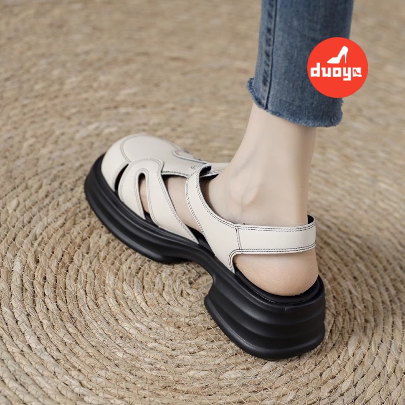 Giày Sandal Xỏ Ngón Da Mềm Đế Dày Phong Cách Roman Cho Nữ Đi Biển Miễn Phí Vận Chuyển