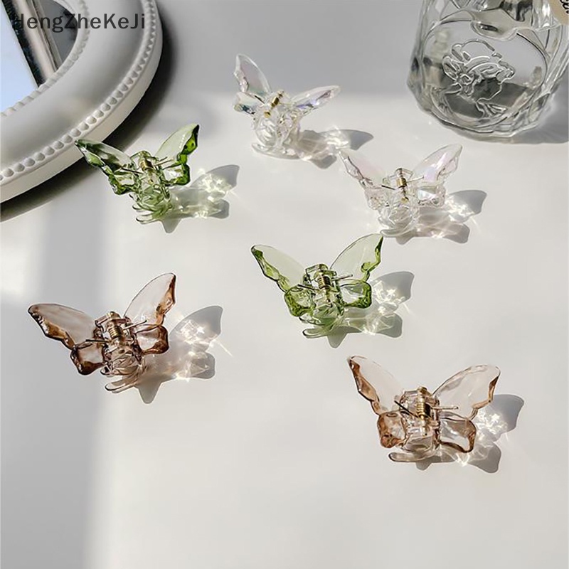 Kẹp Tóc Đuôi Ngựa Bằng acrylic Đính Pha Lê Hình Bướm Thanh Lịch Thời Trang Cho Nữ
