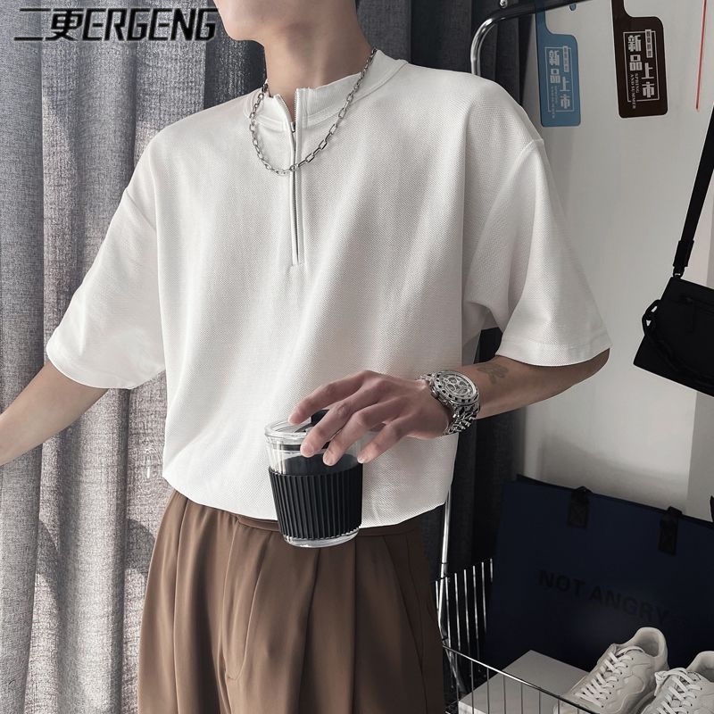 Áo Thun polo Dáng Ôm Màu Sắc Đơn Giản Cho Nam