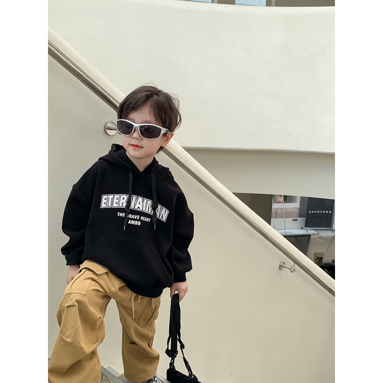 Ambb - Áo Hoodi Có Mũ Thu Đông Có Chữ Cho Bé Gái Và Bé Trai Phong Cách Áo Khoác Rộng Năng Động