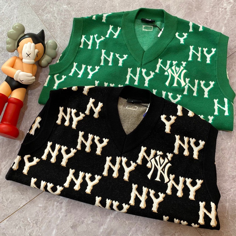 MLB Hàng Mới Về Mới Áo sweater Không Tay In Chữ ny Thời Trang Mùa Thu 2023 Cho Cặp Đôi
