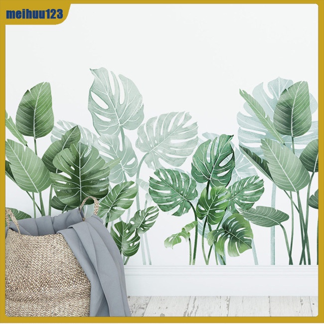 Mei Nhãn Dán Trang Trí Tường Họa Tiết Lá Xanh Nghệ Thuật