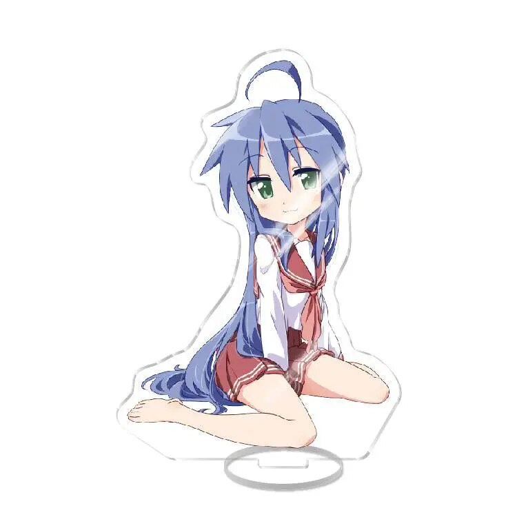 Mô hình Standee Anime Lucky Star Izumi Konata Hiiragi Kagami Tsukasa Takara Miyuki Phụ kiện trang trí để bàn góc học tập