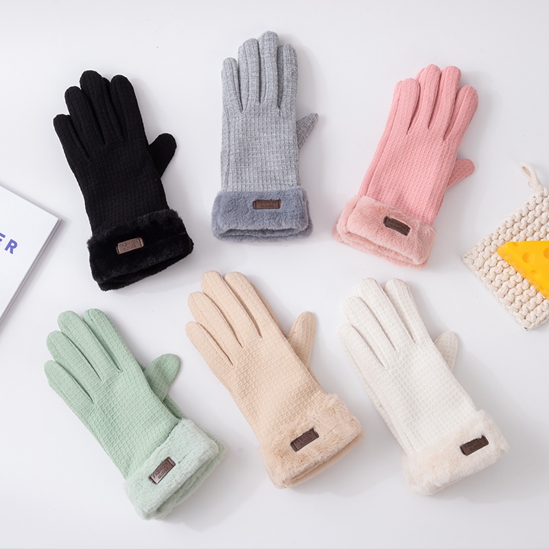 Thời Trang Găng Tay Hoạ Tiết Bánh waffle Có Thể Sử Dụng Màn Hình Cảm Ứng