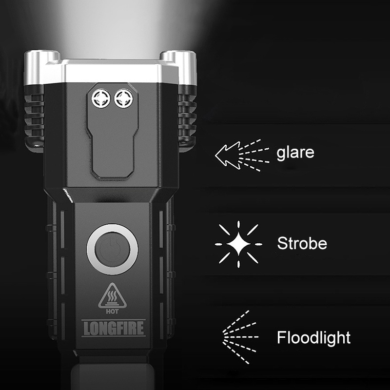 Đèn pin siêu sáng - Búa đèn pin Led 4 Trong 1 đa chức năng búa thoát hiểm khẩn cấp, chống nước siêu bền - YKD