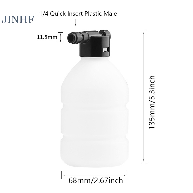 Jinhf Bình Xịt Bọt Tuyết Rửa Xe Hơi 1 / 4 inch 300ml Có Thể Điều Chỉnh