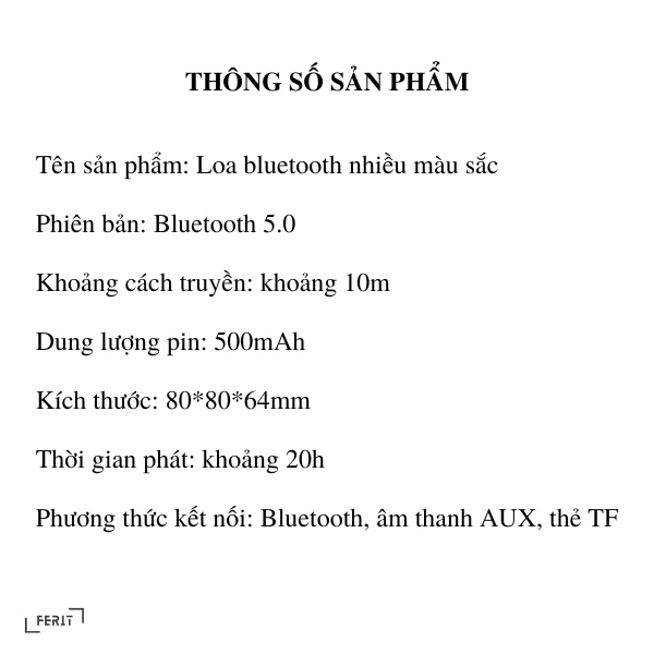 Loa bluetooth âm thanh siêu trầm - Loa không dây mini nhiều màu sắc