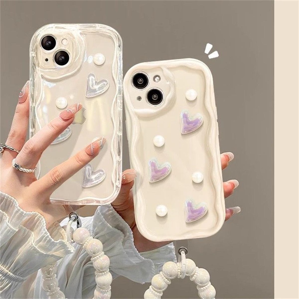 Vỏ Bao Da Điện Thoại Kiểu Dây Chuỗi Ngọc Trai Cho samsung galaxy a32 a33 a34 a50 a30s a50s a51 m40s a52 a52s a53 a54 Ốp