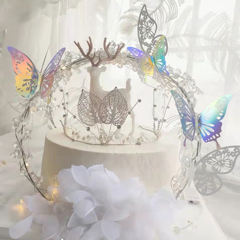 Set 12 Cánh Bướm 3d Kèm Keo Dán Dùng Để Trang Điểm Và Trang Trí Chụp Ảnh