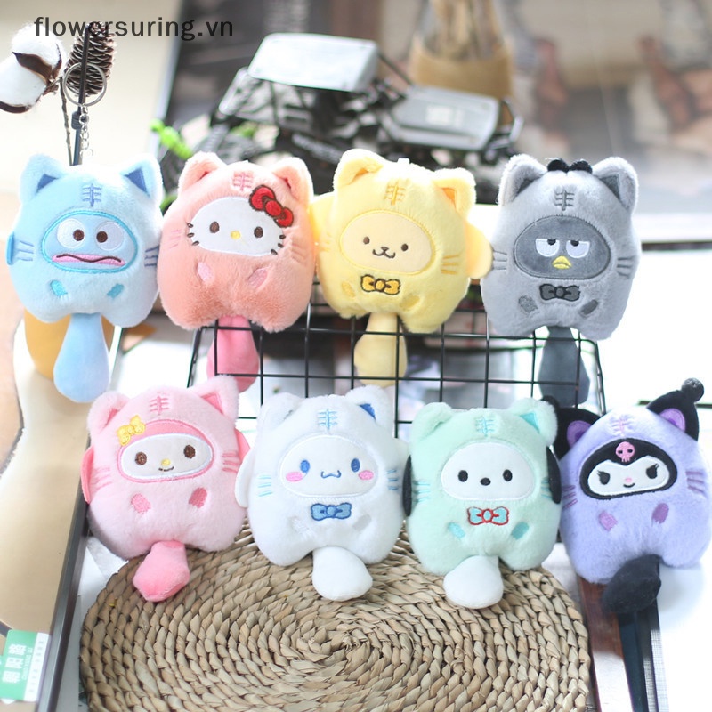 Sanrio kuromi Móc Khóa Hình Động Vật Nhồi Bông Nhỏ kuromi my melody cinnamoroll Nhồi Bông Dễ Thương