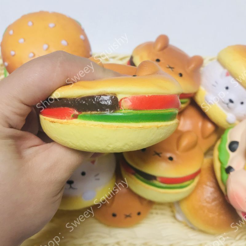 Đồ Chơi Xốp squishy Giảm Stress Hình Bánh Hamburger Dễ Thương Cho Bé
