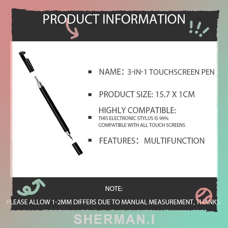 Multifunctional Touch Pen Mobile Phone Holder Capacitive Pen Electronic Handwriting Pen-SN