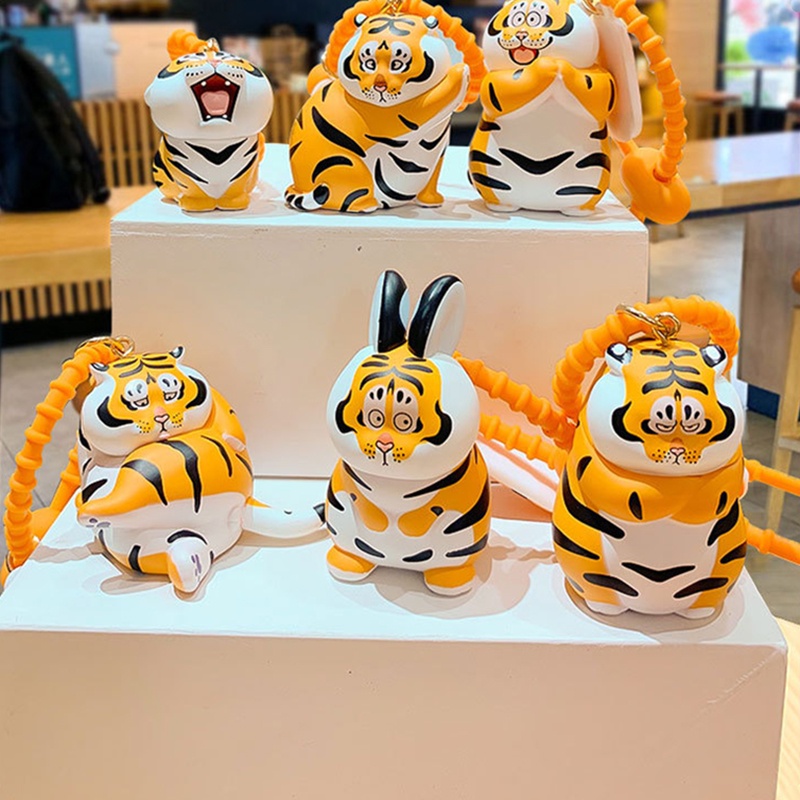 Hoạt Hình Móc Khóa Hình Hổ "I 'M not a fat tiger" Đáng Yêu