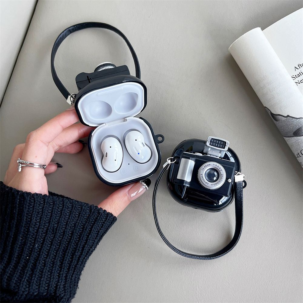 For Samsung Galaxy Buds FE Case Cute Camera Bear Samsung Galaxy Buds2 Pro Silicone Soft Case Cartoon Winnie the Pooh Buds Pro / Buds Live Shockproof Case Protective Cover