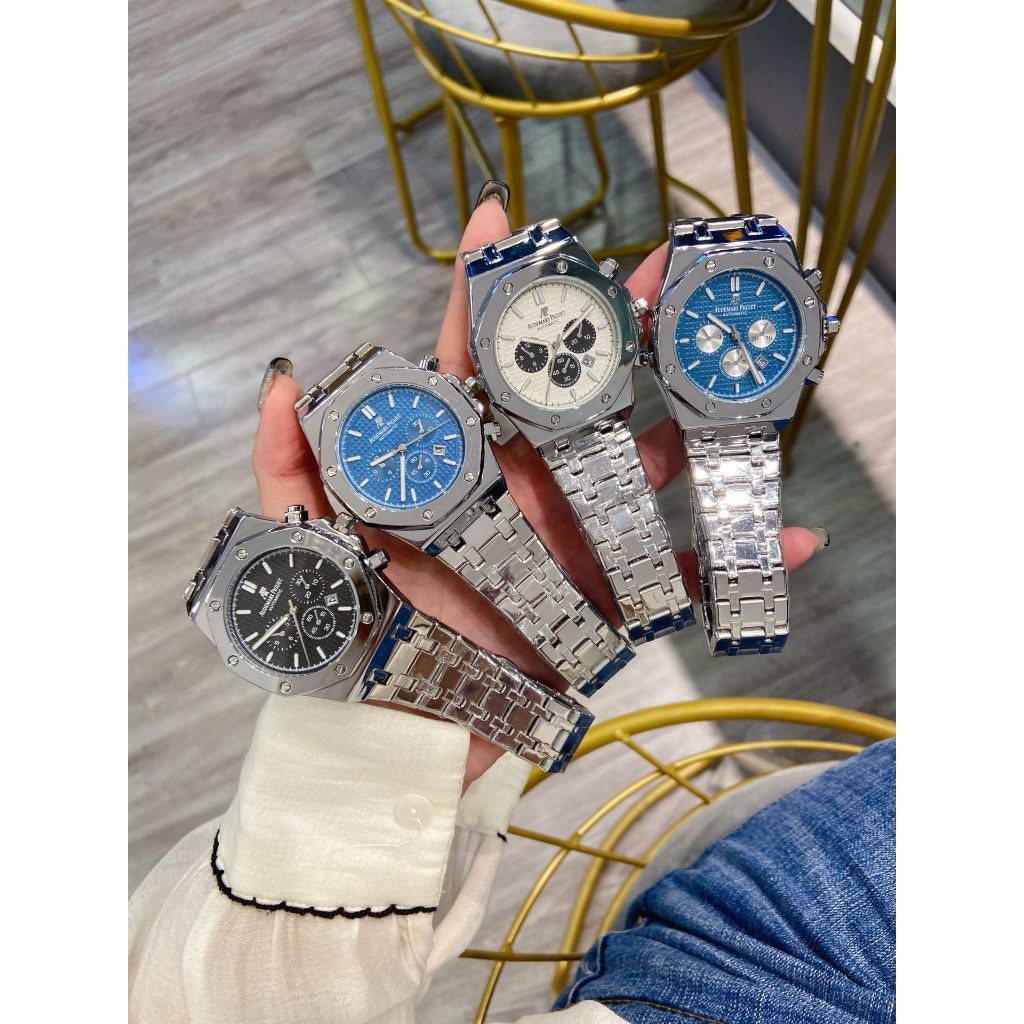 Đồng Hồ quartz Kim Loại Màu Đen / Bạc Thời Trang