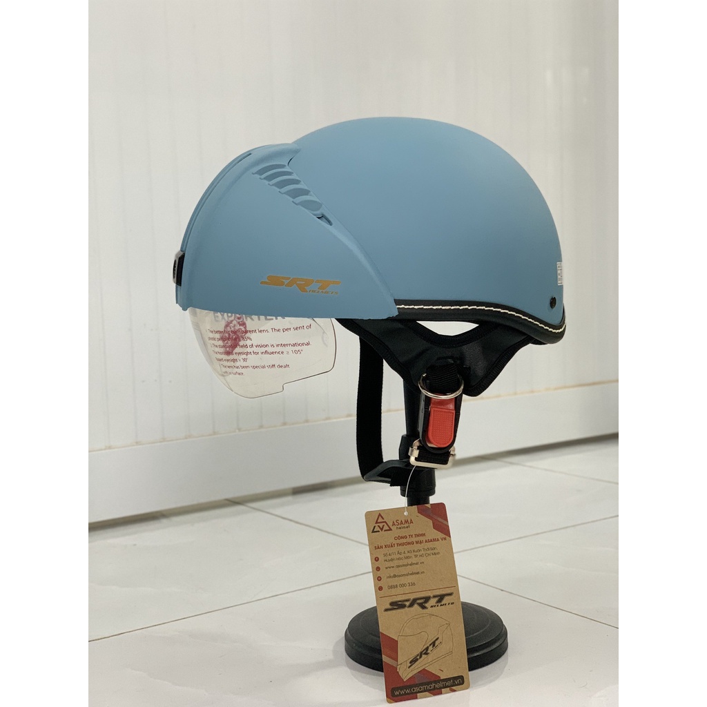 Mũ bảo hiểm 1/2 kính âm - SRT - Lồng ép cao cấp - Siêu thoáng khí