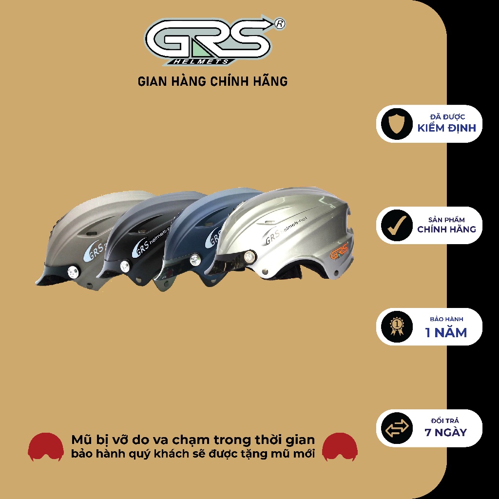 Mũ bảo hiểm nửa đầu lưỡi trai GRS A760
