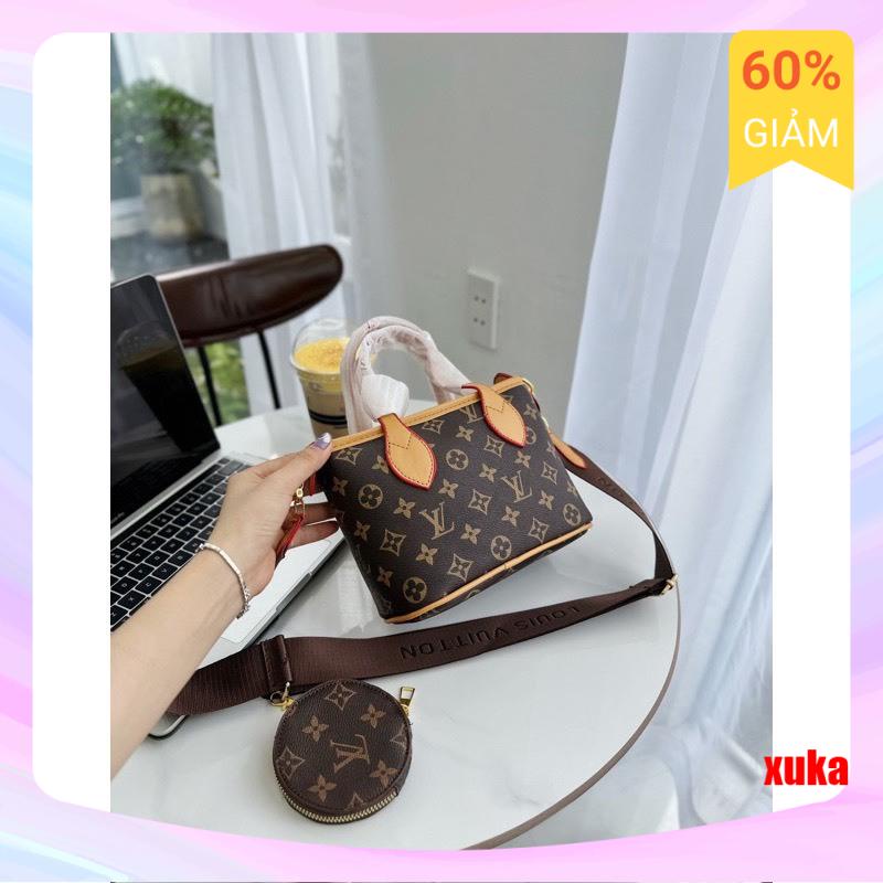 Set túi 2 món túi ví LV hàng chuẩn 11 chất liệu da PU quảng châu cao cấp SALE