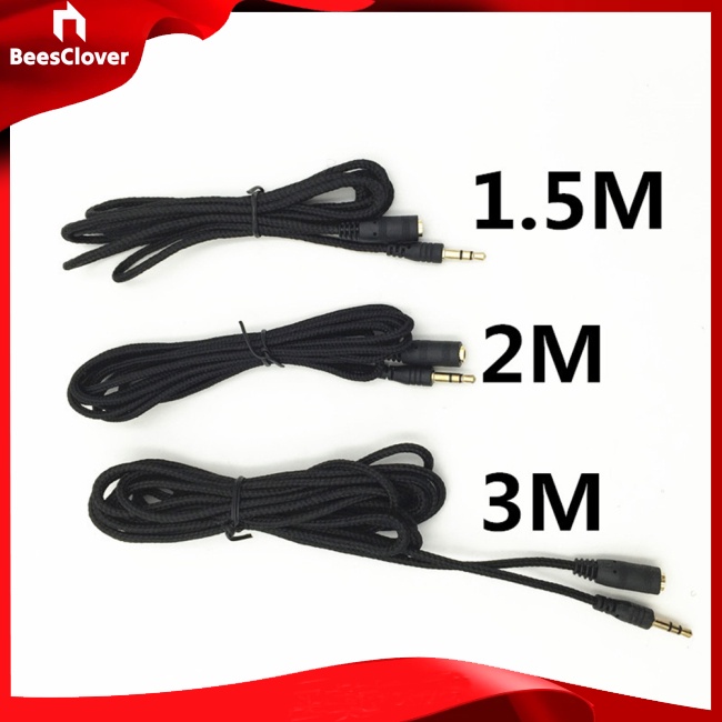 Dây cáp nối dài tai nghe BEESCLOVER 3.5mm 1.5m / 2m / 3m điện thoại