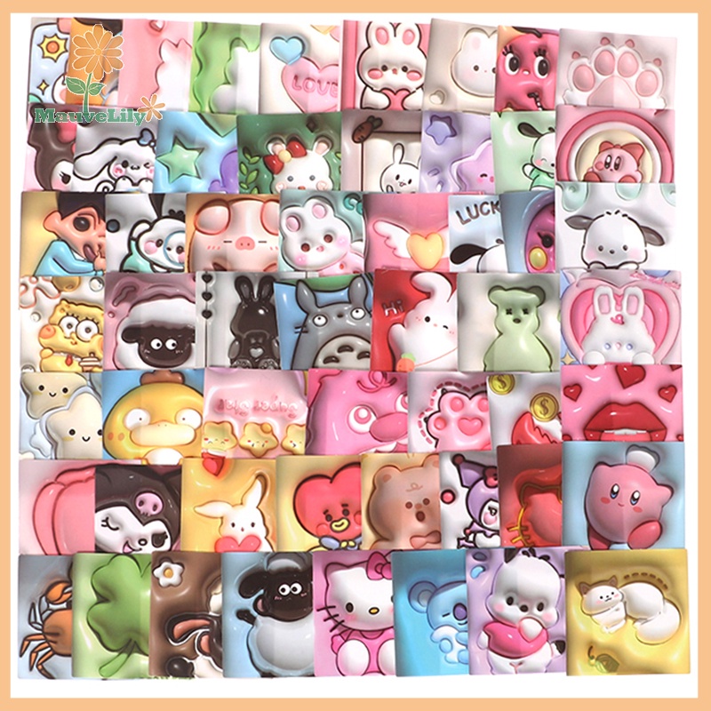 Set 100 Sticker 3d Hình kuromi my melody Dễ Thương Dán Trang Trí laptop