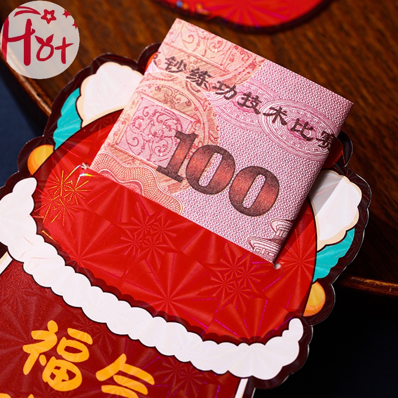 Set 6 Bao Lì Xì Màu Đỏ In Hình Rồng Hoạt Hình Đáng Yêu Dành Cho Năm Mới 2024 vn