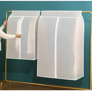 Tấm bạt bằng nhựa PEVA trong suốt 3 chiều che phủ sào treo đồ, chống thấm, bảo quản quần áo, chống bụi có khóa kéo