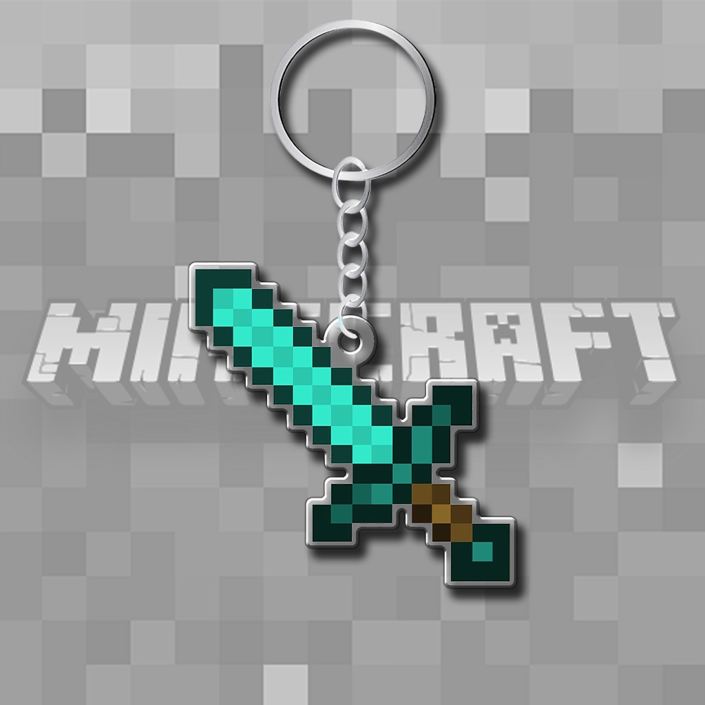 Móc khóa Minecraft Game Pixel MINECRAFT Quà Tặng Cho Cặp Đôi Bạn Bè Gia Đình