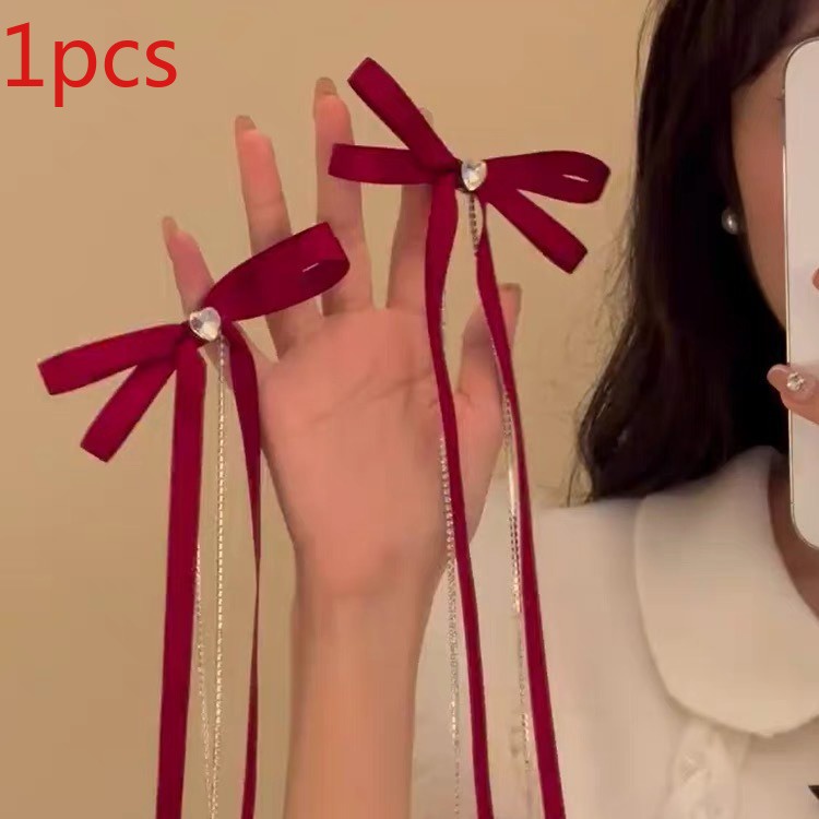 Kẹp Tóc Thắt Nơ Ruy Băng Ren Dễ Thương Ngọt Ngào