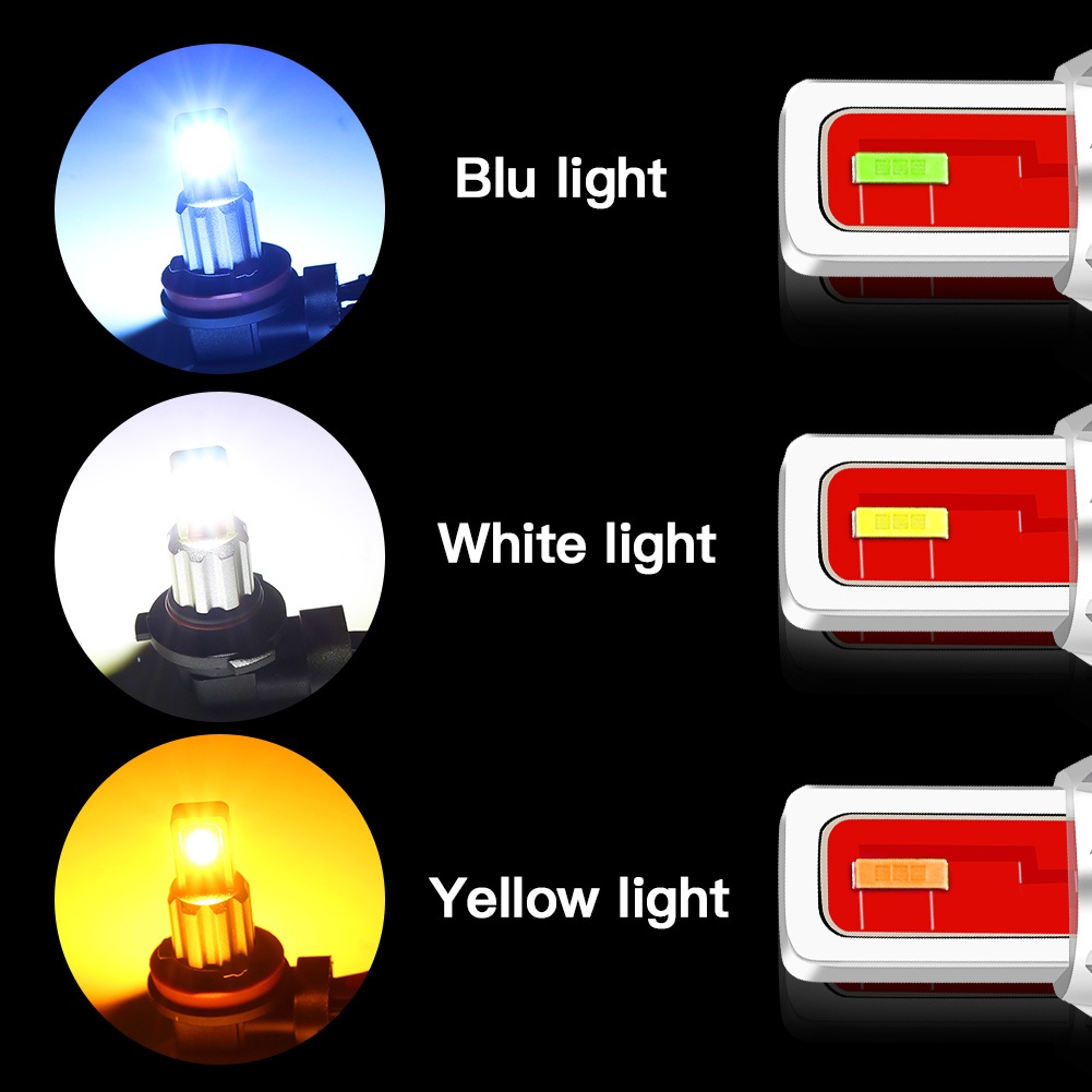 Set 2 Bóng Đèn led h7 h8 h11 h16 jp 9005 hb3 9006 hb4 p13w 12v 24v Ánh Sáng Trắng / Vàng Chuyên Dụng Cho Xe Hơi