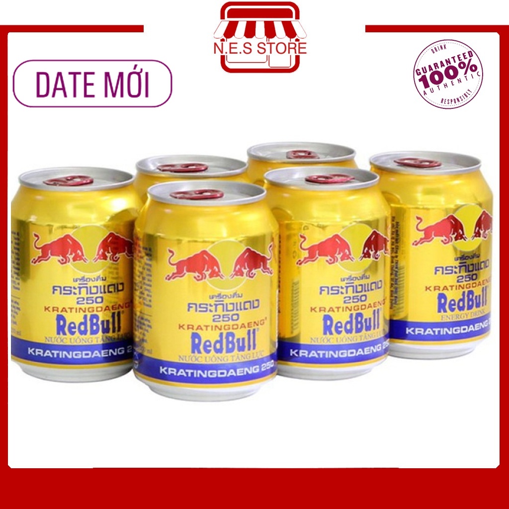 Combo 6 lon nước tăng lực Redbull 250ml/lon