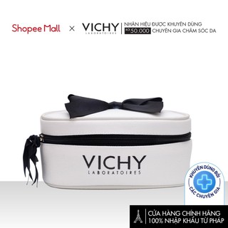 Túi hộp đựng mỹ phẩm Vichy vải canvas trắng