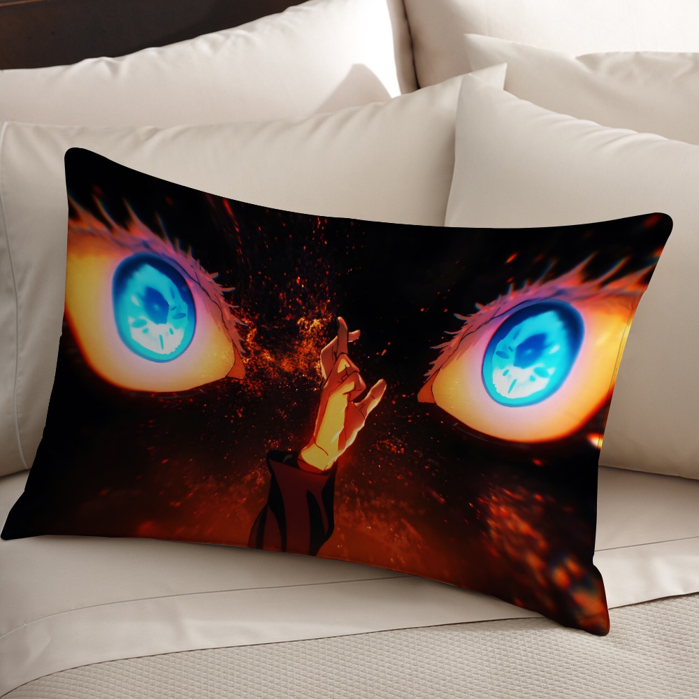 Satoru gojo Vỏ Gối polyester Hình Chữ Nhật In Hình anime jujutsu kaisen Một Mặt Trang Trí Nhà Cửa