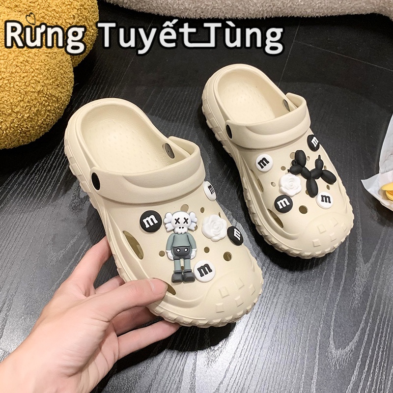 SHANMUSENLIN.Giày Nữ Gudetama.Thick. Giày Lười Đế Mềm Thiết Kế Lỗ Thoáng Khí Thời Trang Cho Nam Dép Xỏ Ngón Đế Dày Thời Trang Dành Cho Nữ Dép Quai Ngang Chống Trượt Thời Trang Cho Cặp Đôi