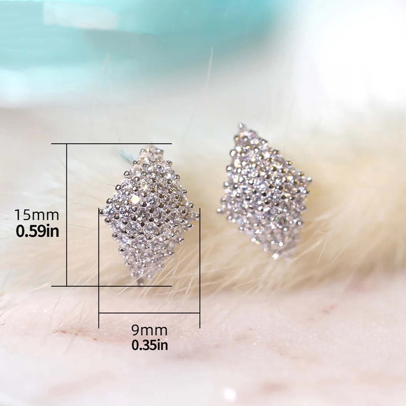 Khuyên Tai Đính Đá Zircon Phong Cách Hiện Đại Thời Trang