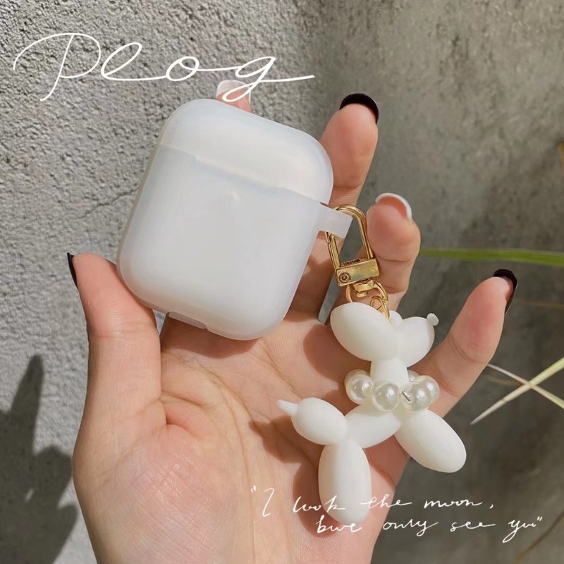Vỏ Bảo Vệ Hộp Sạc Tai Nghe airpods 1 2 3 pro Hình Chú Chó Đeo Bong Bóng Dễ Thương