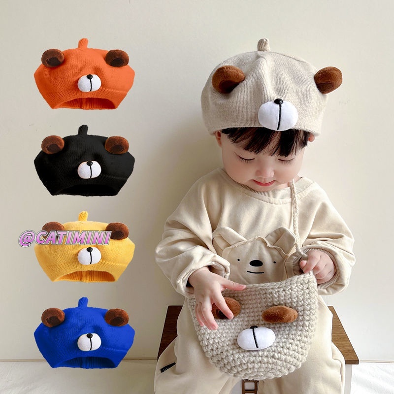 CATIMINI  Mũ beret Dệt Kim Màu Kẹo Ngọt Siêu Dễ Thương Phong Cách Hàn Quốc Cho Bé Trai Và Bé Gái Màu Sắc