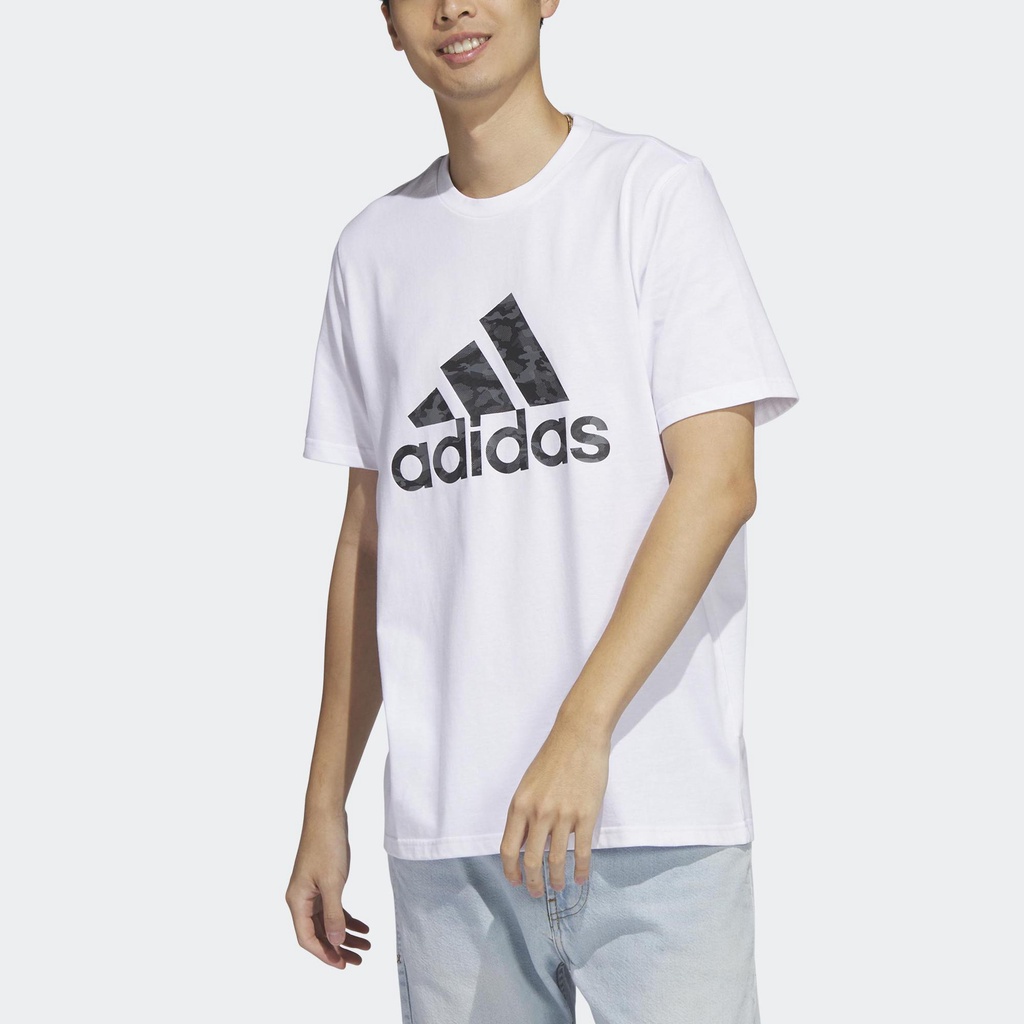 adidas Phong cách sống Áo Thun Ngắn Tay Rằn Ri Nam trắng HA7212