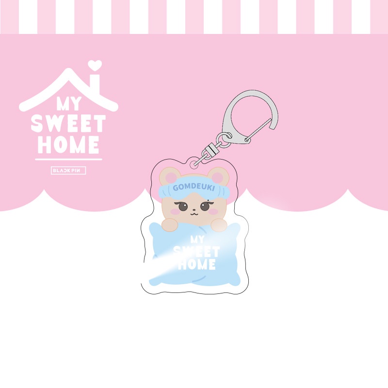 Mặt dây chuyền màu hồng của Black Pink móc khóa acrylic trong suốt tùy chỉnh độ nét cao hai mặt