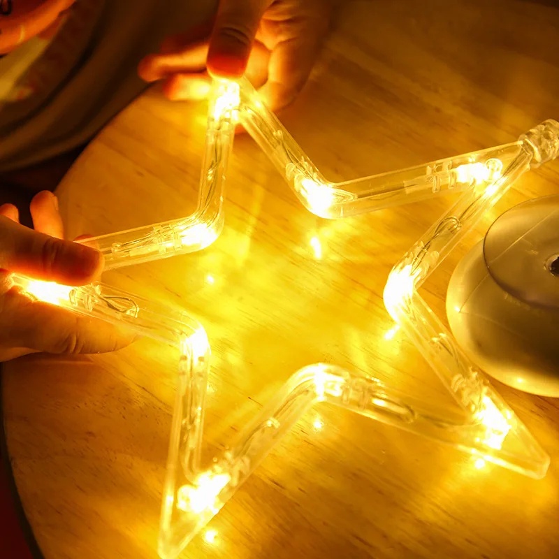 Dây Đèn led Hình Bông Tuyết / Ông Già Noel Trang Trí Giáng Sinh Năm Mới