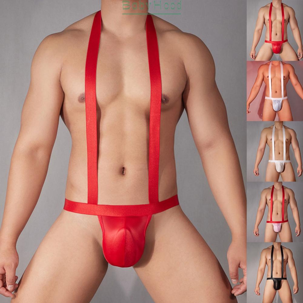 Black Bodysuit Briefs for Men  Chest Strap Design  Breathable Polyester Material#BBHOOD