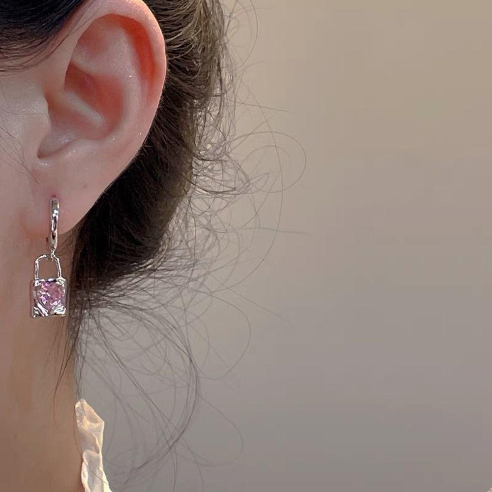 Bliss Khuyên Tai Bạc Xỏ Lỗ Hình Chìa Khóa / Chìa Khóa Phong Cách vintage Lãng Mạn