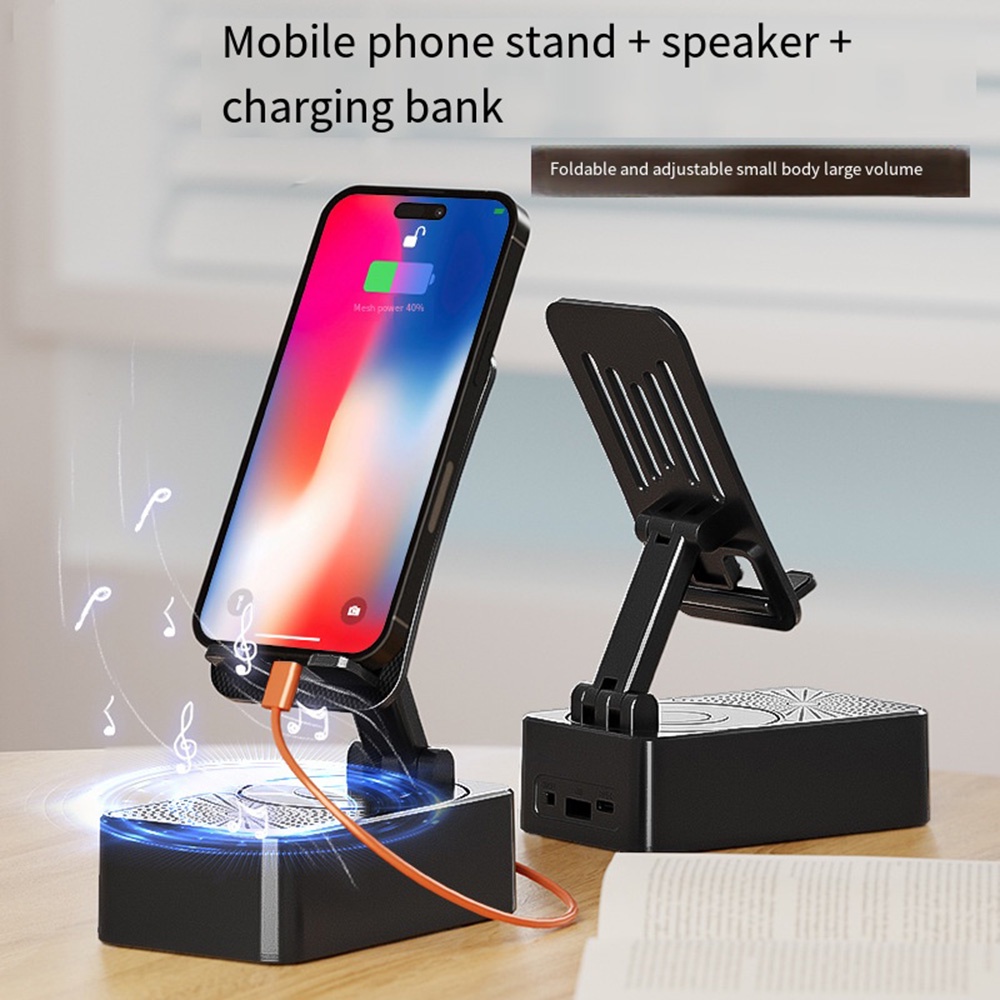 Loa bluetooth 5.0 3 Trong 1 Có Giá Đỡ Điện Thoại Để Bàn Kèm Mic