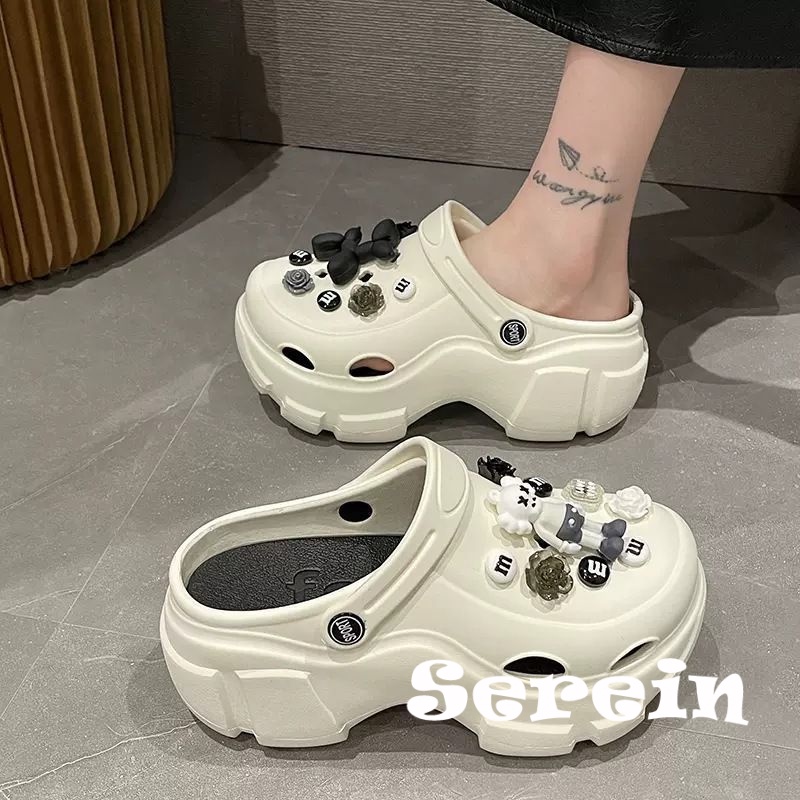 Serein  dép cross đế cao dép nữ dép đi biển Chống Trượt Kiểu dáng độc đáo Thời trang Trẻ trung Đế chống sốc FBT23B08DR 45Z231106