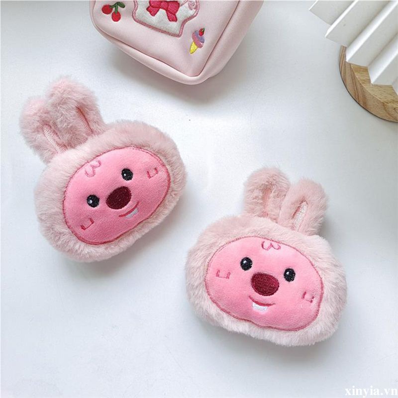 🌺🌺Trâm Cài Kẹp Tóc Trang Trí Túi Xách Hình Búp Bê Tai Thỏ Bằng Lông Nhung Dễ Thương Xinh Xắn
