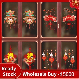Miếng Dán Cửa Sổ May Mắn Phong Cách Trung Hoa 2023