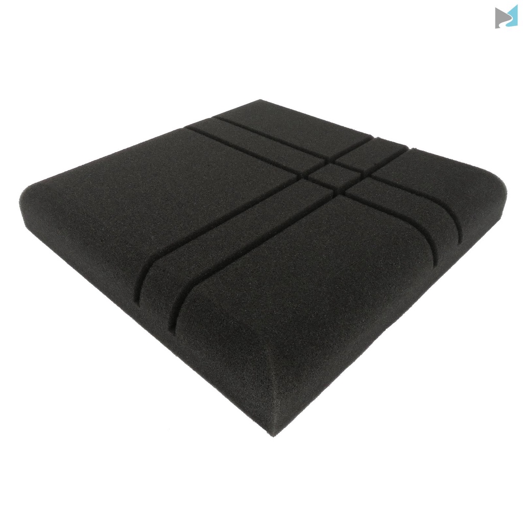 12Pcs Cross-Line Sound Absorbing Board - Acoustic Panel for Soundproofing and Wall Treatment in Black