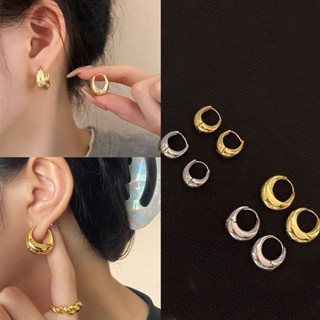 Đôi Khuyên Tai Kim Loại Phong Cách Hàn Quốc Cổ Điển Cho Nữ