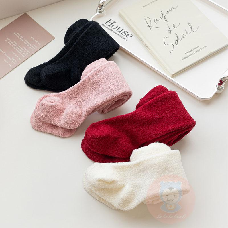 Laa6-quần Tất Mỏng Lưng Thun Màu Trơn Cho Bé Gái