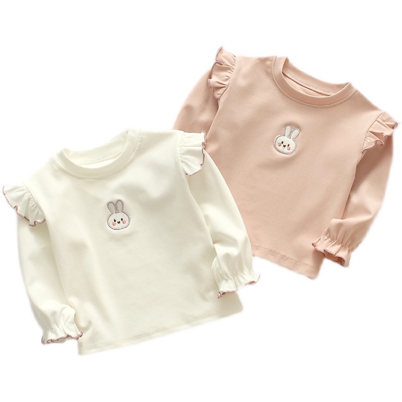 Áo Thun cotton Tay Dài Phong Cách Công Chúa Thời Trang Xuân Thu Dành Cho Bé Gái