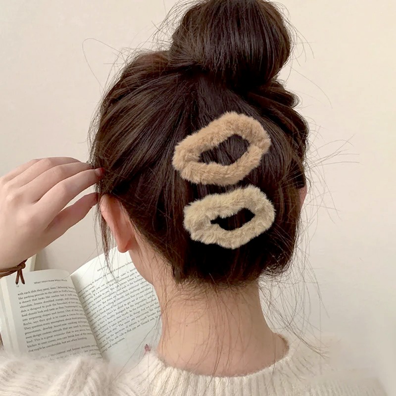 Thời Trang Kẹp Tóc bb / Kẹp Tóc Hình Đám Mây Rỗng Màu Đất Phong Cách Hàn Quốc Dễ Thương Dành Cho Bé Gái / Kẹp Tóc Hình Học Mùa Thu Đông y2k